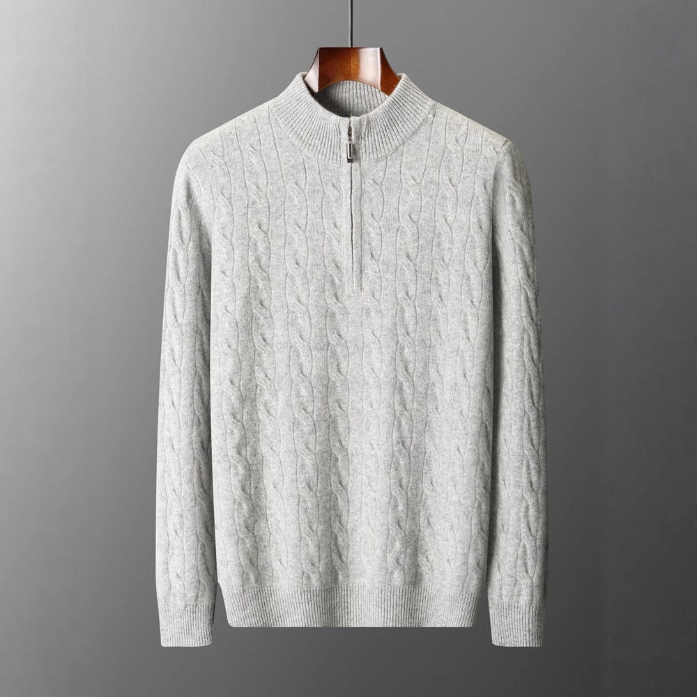 Jacquard Double-strand Thickened Long-sleeved Sweater