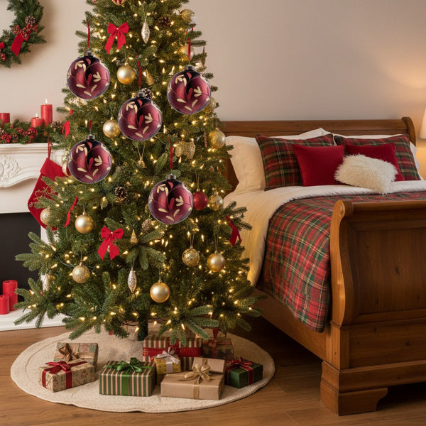 6PCS Set Christmas Glass Ball Ornaments Hanging Decorations For Holiday Tree Parties Ornaments FBA Shipment