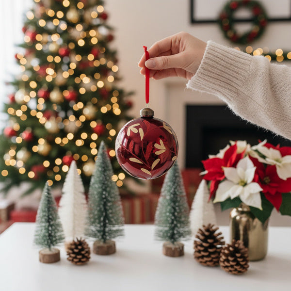 6PCS Set Christmas Glass Ball Ornaments Hanging Decorations For Holiday Tree Parties Ornaments FBA Shipment