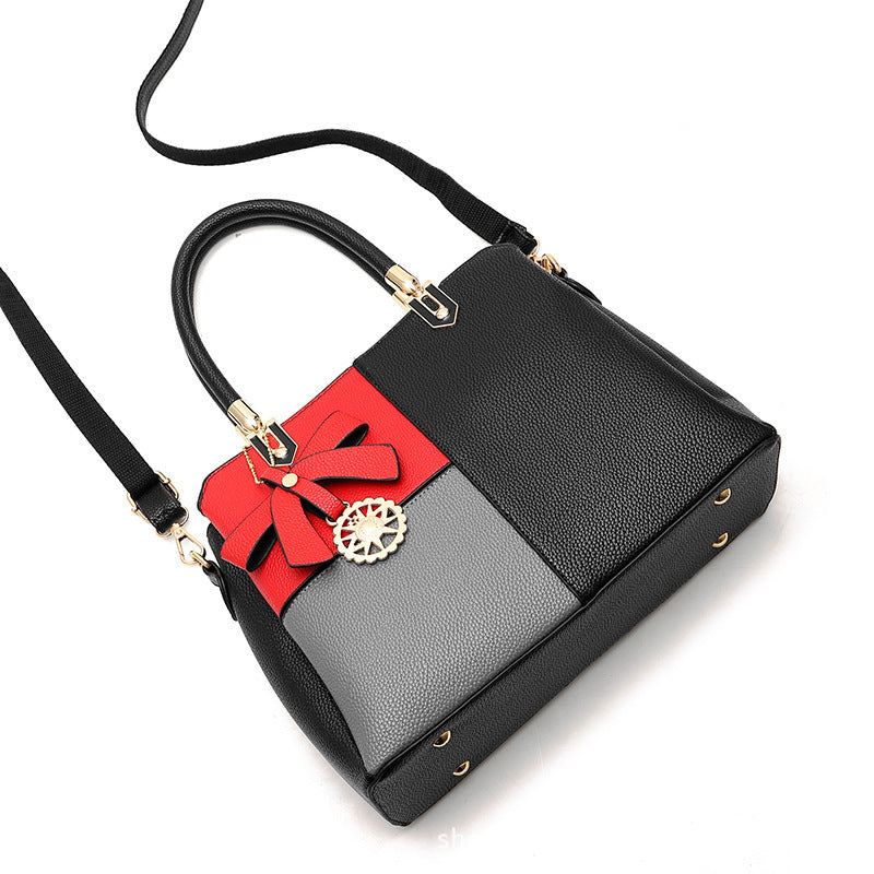Women's contrast color handbag shoulder bag