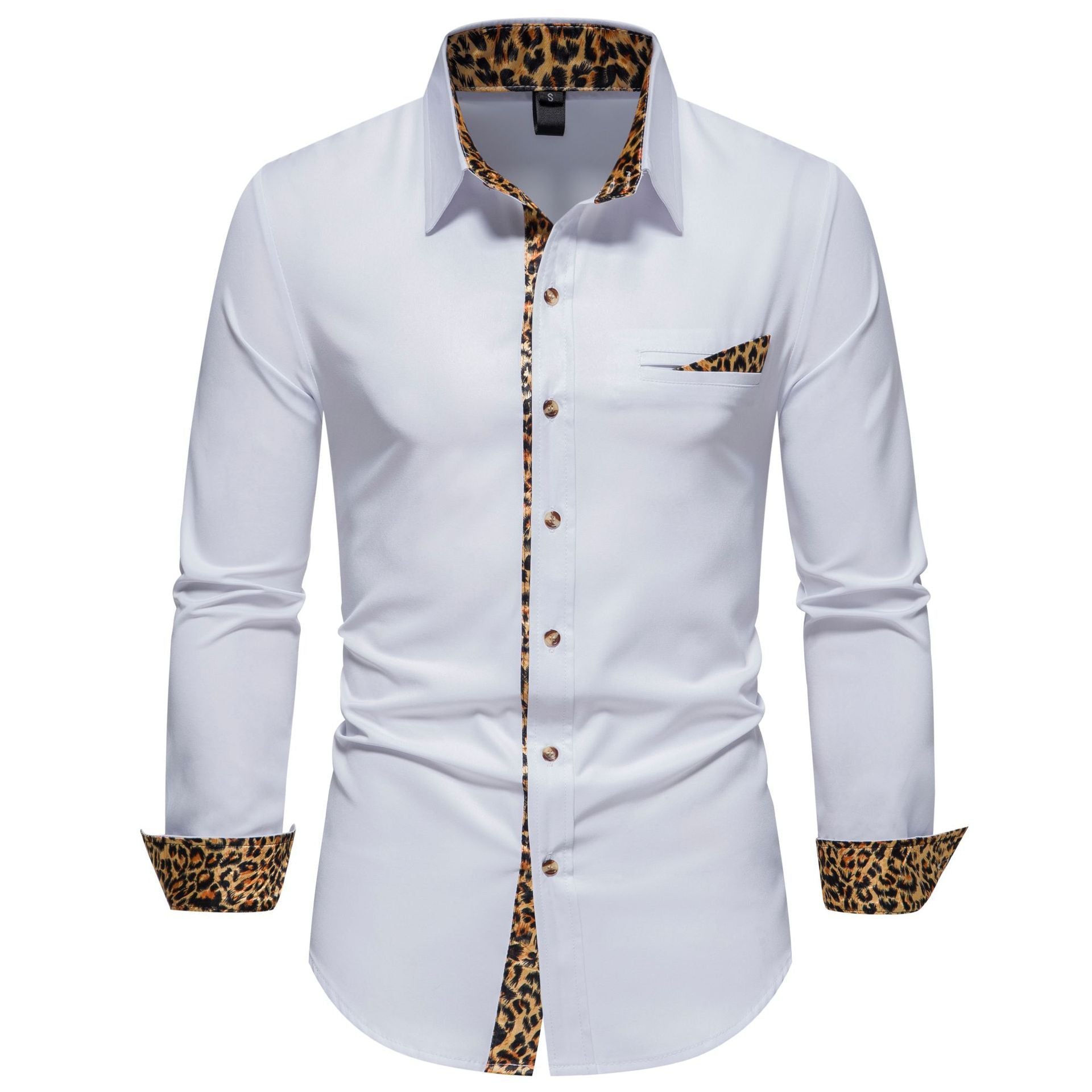 Men's Shirt Color Matching Long Sleeve Clothing