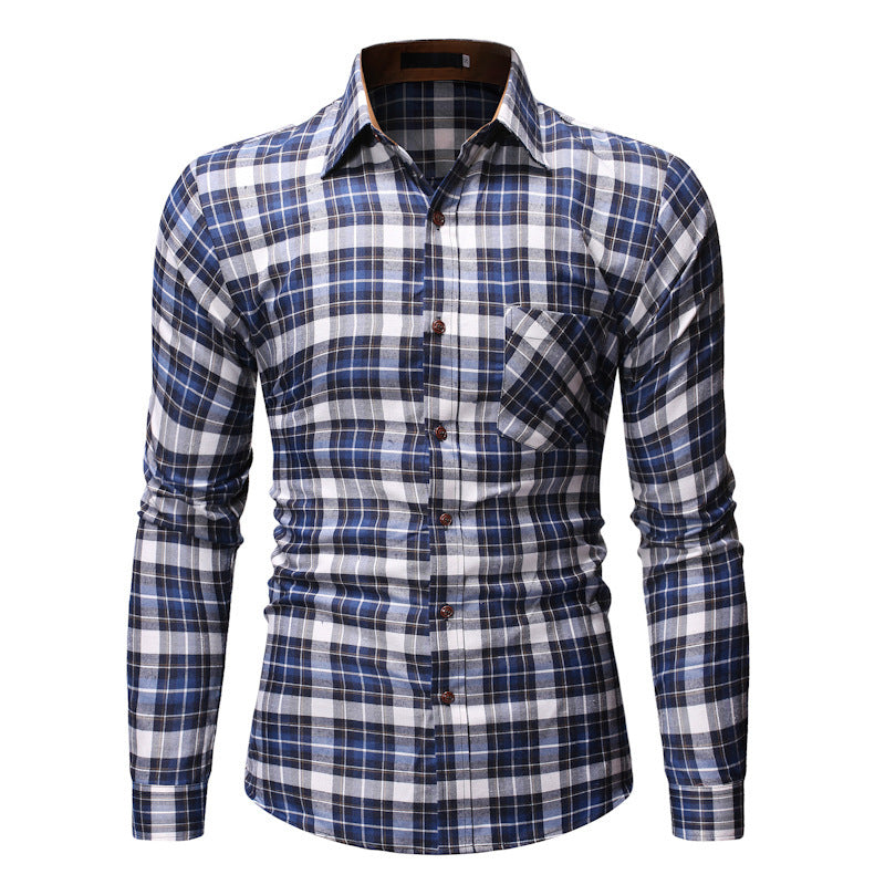Men's Plaid Shirt Long-sleeved Shirt Pure Cotton Thickening Soft And Comfortable