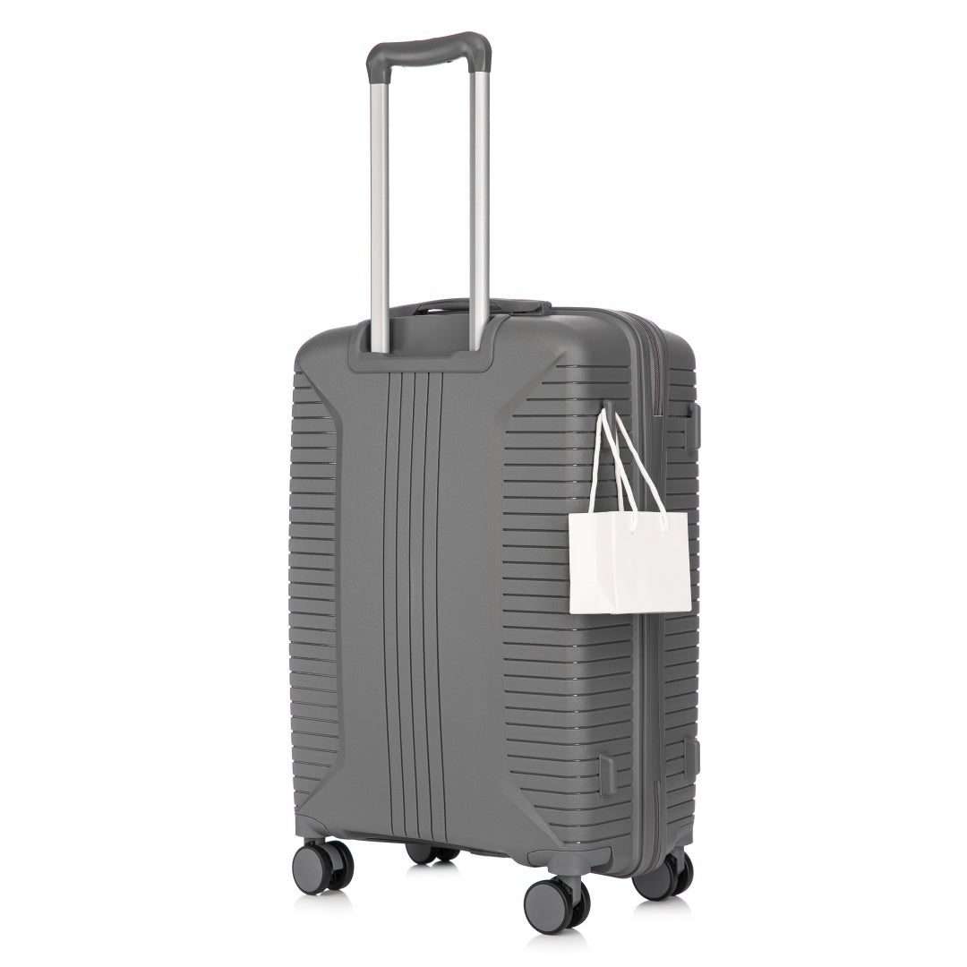 20   24   28  3 Pcs  Set In PP Spinner Wheel Luggage, Carry On Suitcase, Matching Color, Combination Lock