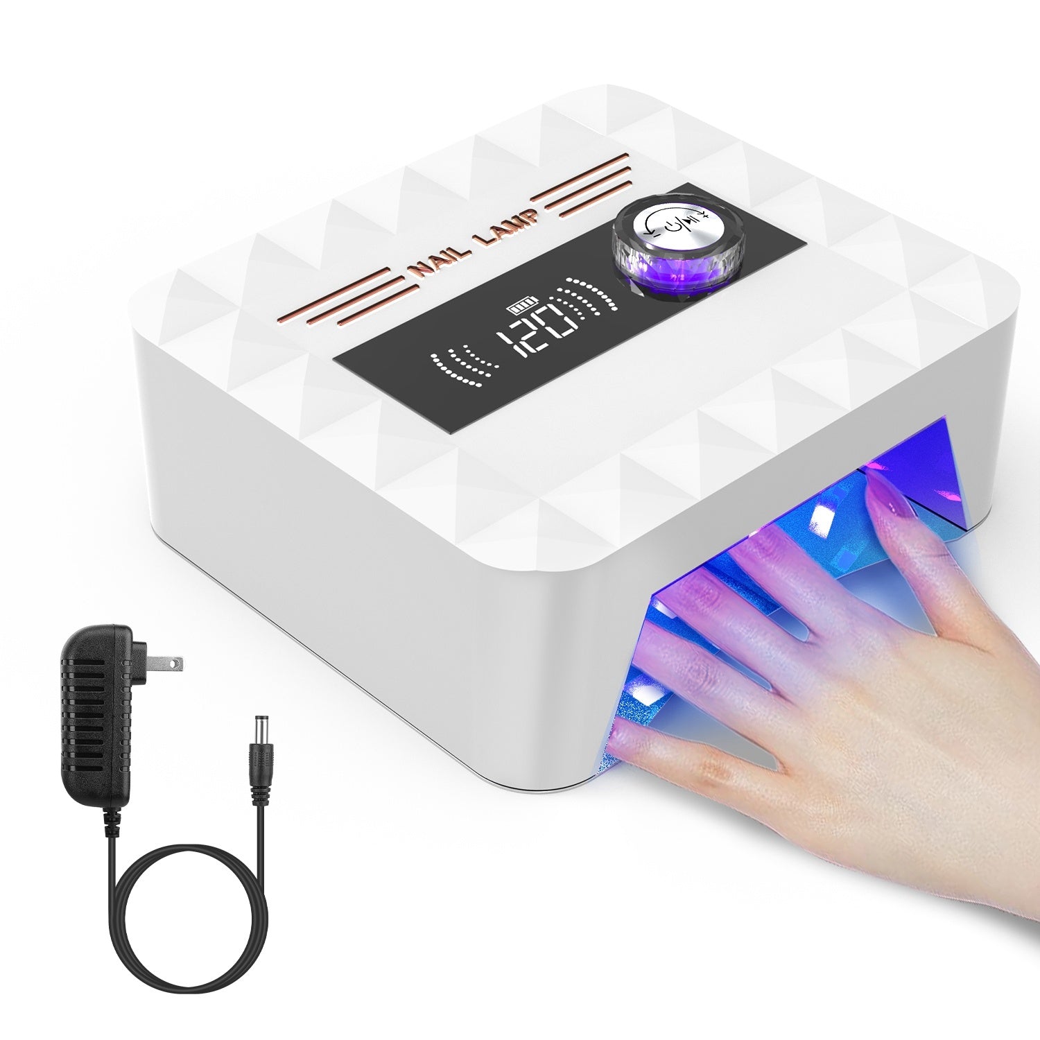 1Pc 120W Cordless UV Nail Lamp Rechargeable Gel Curing Lamp Gel Polish Light Nail Dryer With LED Display 1S To 120S Timer Settings 30 LED Beads For Salon And Home