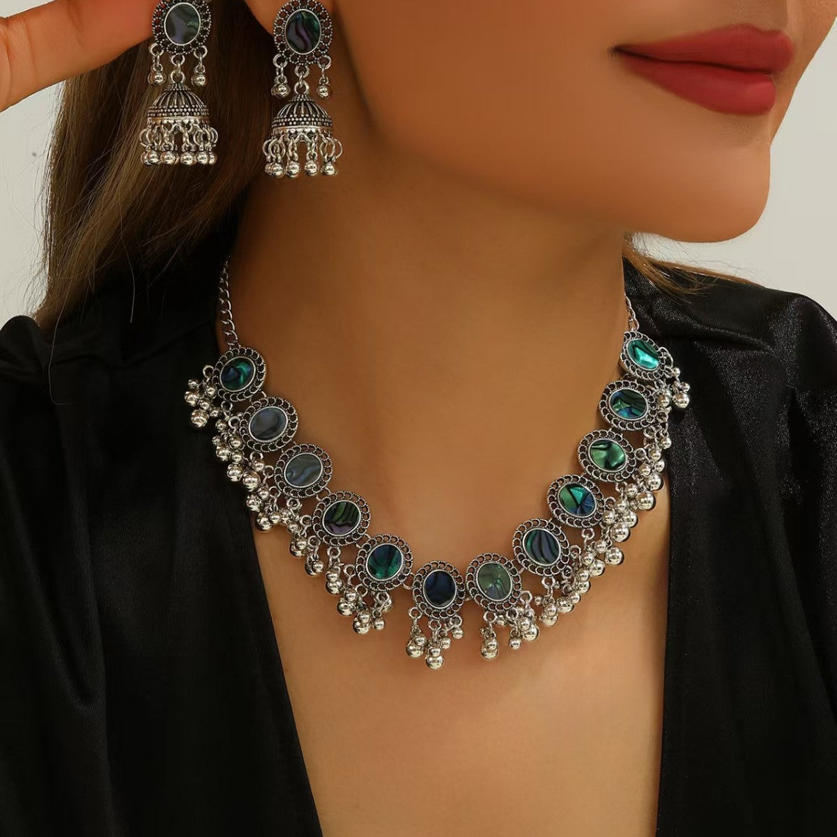 European And American Retro Indian Style Abalone Shell Bohemian Round Ethnic Style