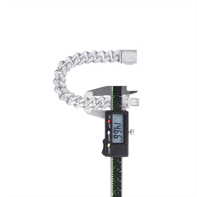 925 Silver Non-fading Moissanite Men's Bracelet High Version