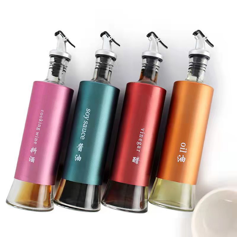 Kitchen Glass Oil Bottle Leak-proof Seasoning Storage Bottle