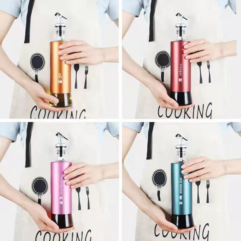 Kitchen Glass Oil Bottle Leak-proof Seasoning Storage Bottle