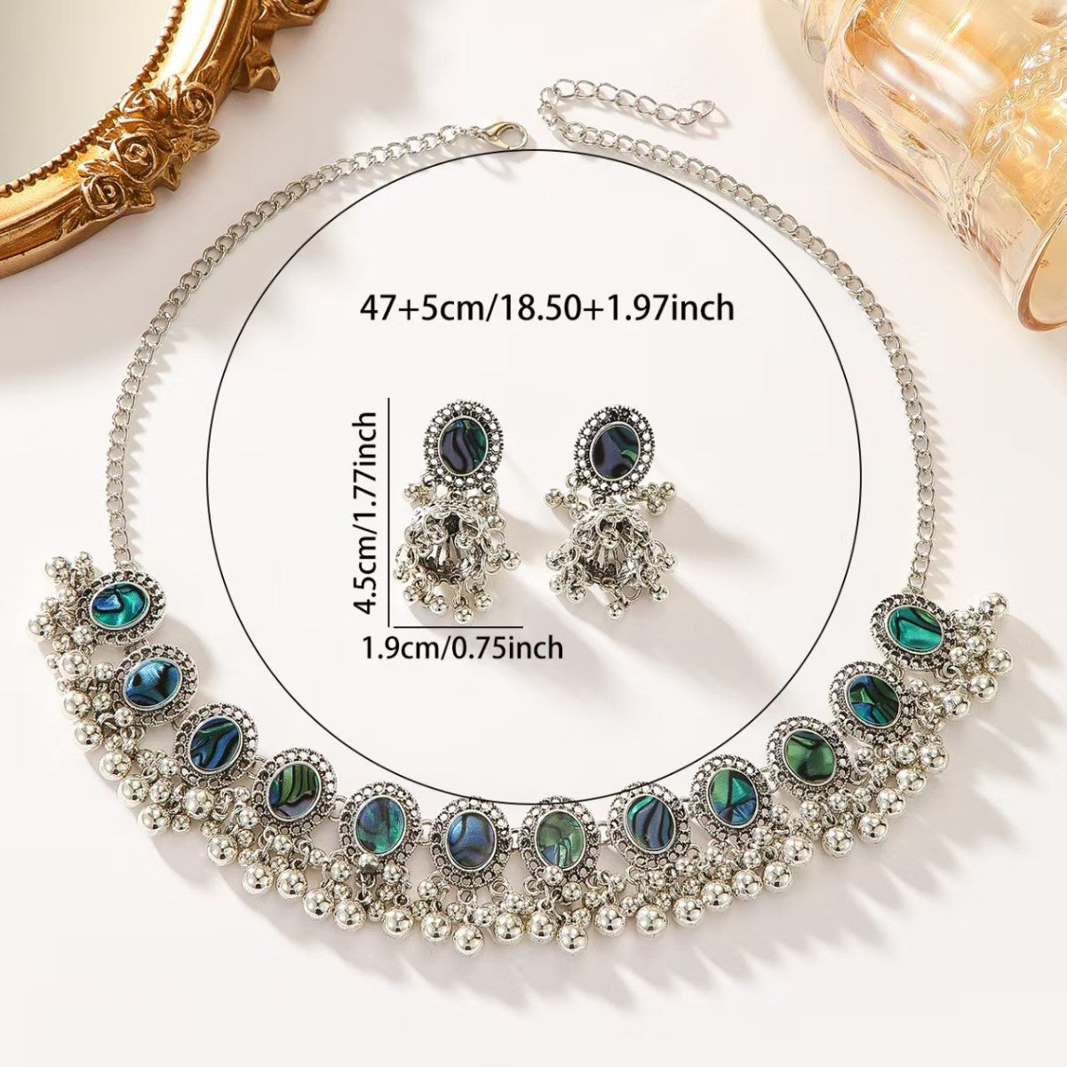 European And American Retro Indian Style Abalone Shell Bohemian Round Ethnic Style