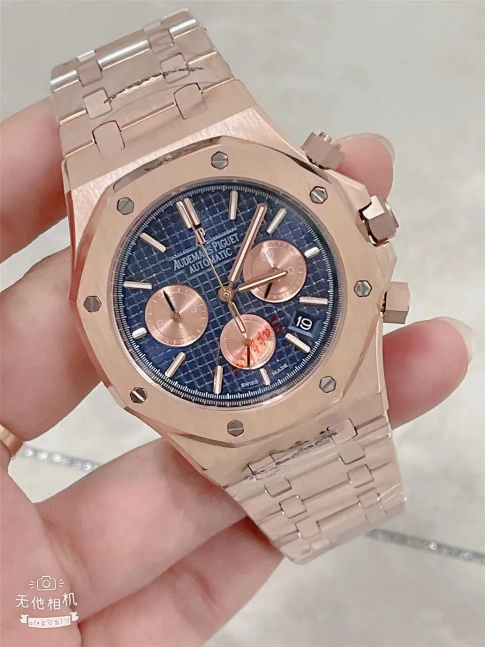 Men's 904L Stainless Steel Quartz Watch in 42mm watchcase Inspired By Audemarses Piguetes Heritage of Precision