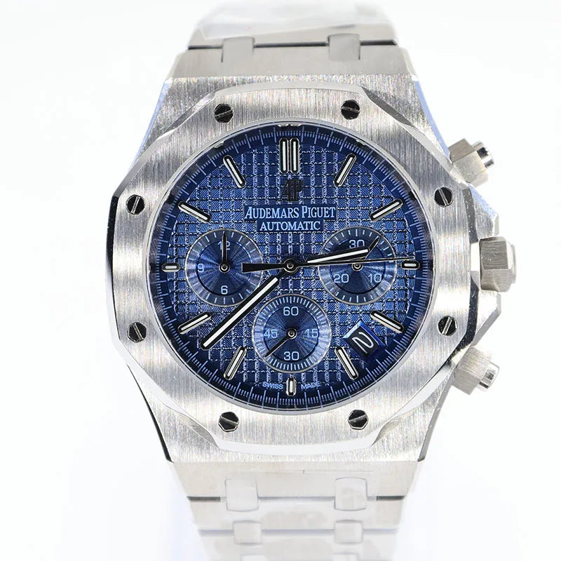 Men's 904L Stainless Steel Quartz Movement Watch in 42mm Crafted with Audemarses Piguetes Inspiration