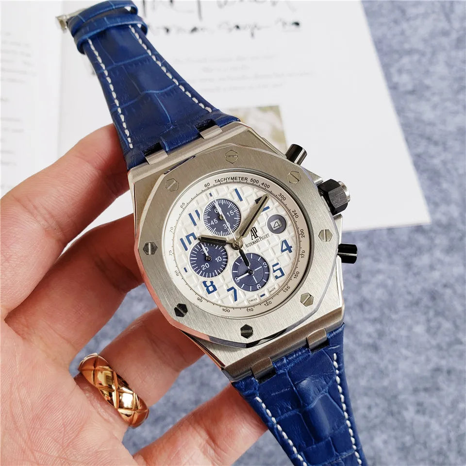 Men's 904L Stainless Steel Quartz Watch in 42mm watchcase Inspired By Audemarses Piguetes Heritage of Precision