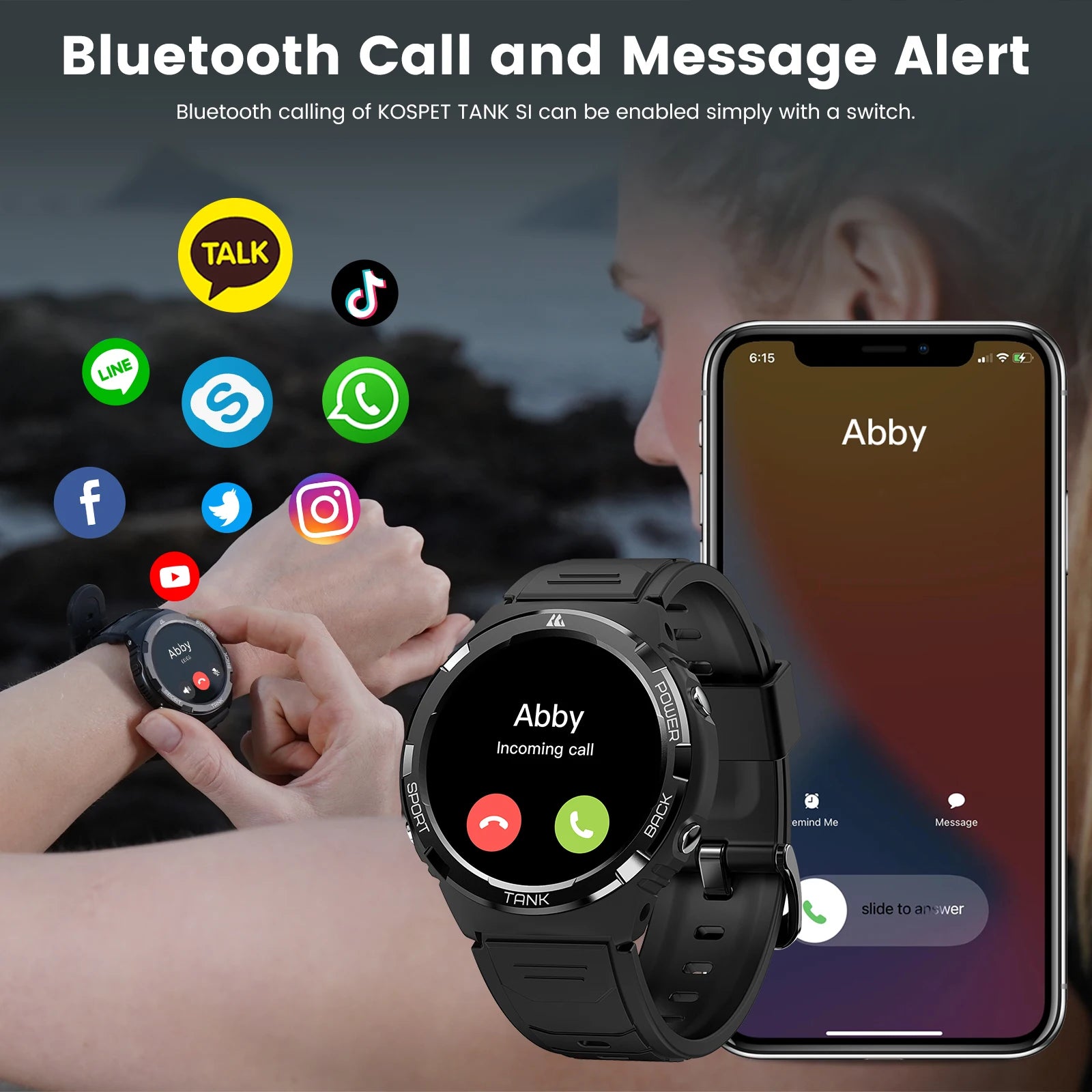 2025 Original KOSPET TANK S1 Military Smart Watch For Men Women AMOLED IP69K 5ATM Waterproof 60 Days Long Battery Bluetooth Call