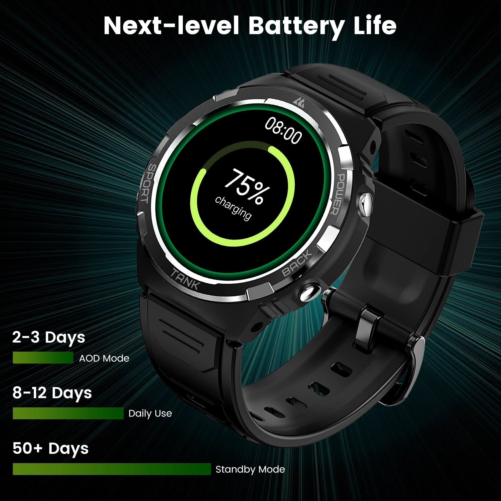 2025 Original KOSPET TANK S1 Military Smart Watch For Men Women AMOLED IP69K 5ATM Waterproof 60 Days Long Battery Bluetooth Call