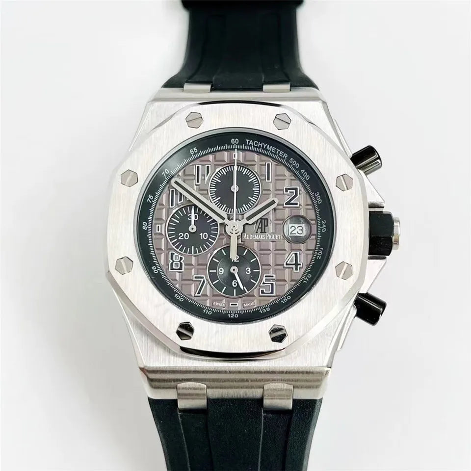 Men's 904L Stainless Steel Quartz Watch in 42mm watchcase Inspired By Audemarses Piguetes Heritage of Precision