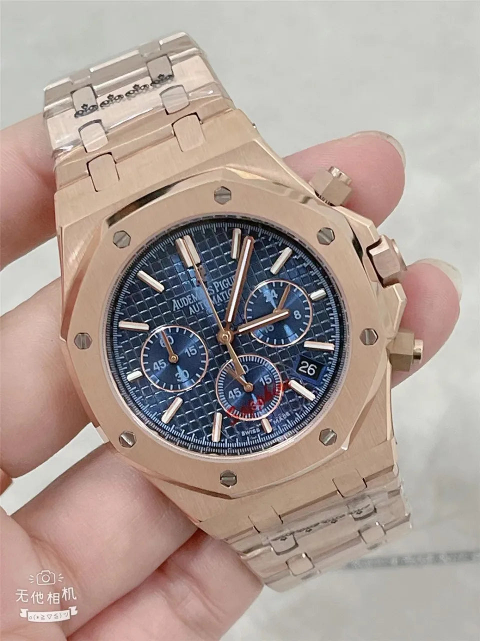 Men's 904L Stainless Steel Quartz Watch in 42mm watchcase Inspired By Audemarses Piguetes Heritage of Precision