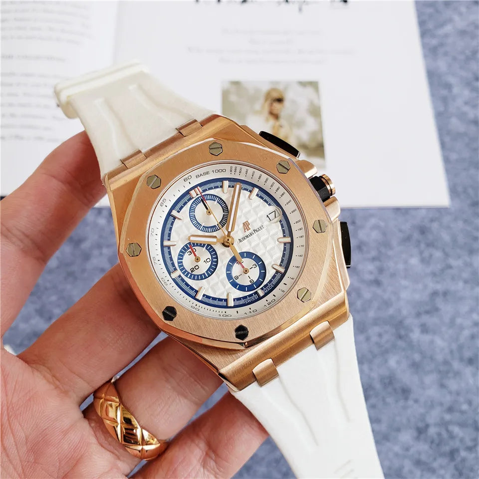 Men's 904L Stainless Steel Quartz Watch in 42mm watchcase Inspired By Audemarses Piguetes Heritage of Precision
