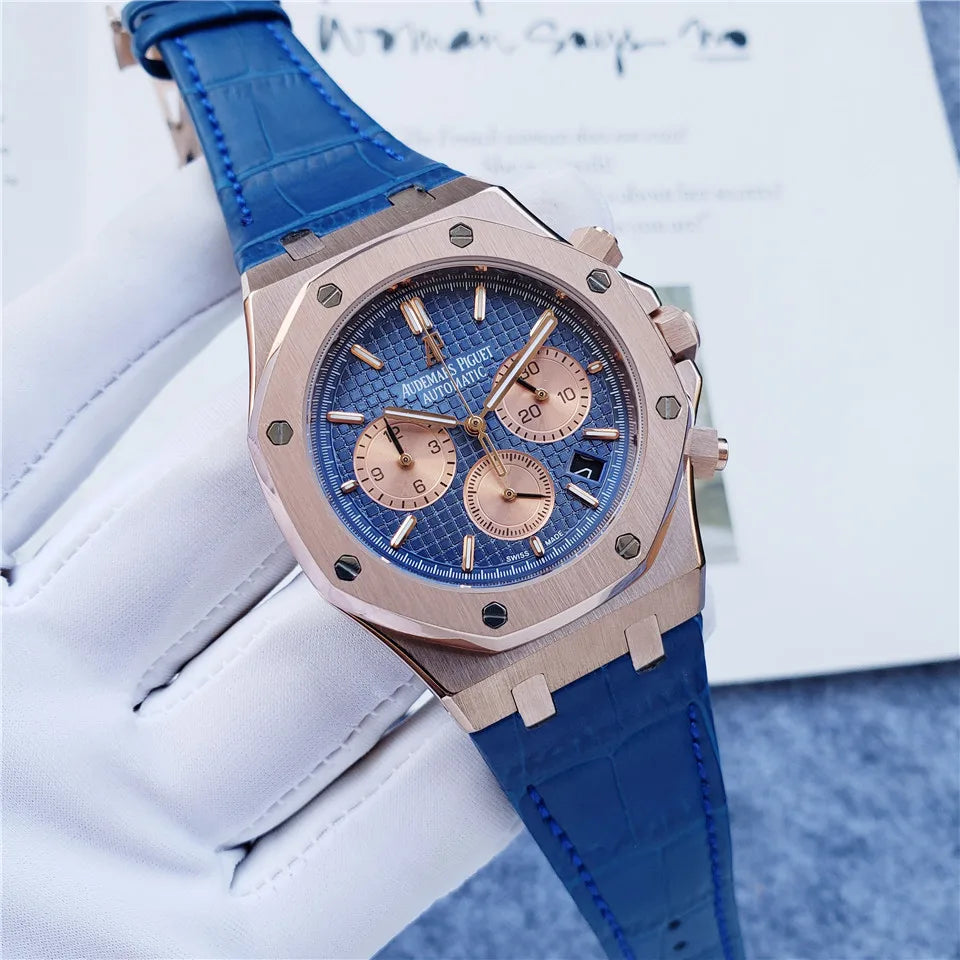 Men's 904L Stainless Steel Quartz Watch in 42mm watchcase Inspired By Audemarses Piguetes Heritage of Precision
