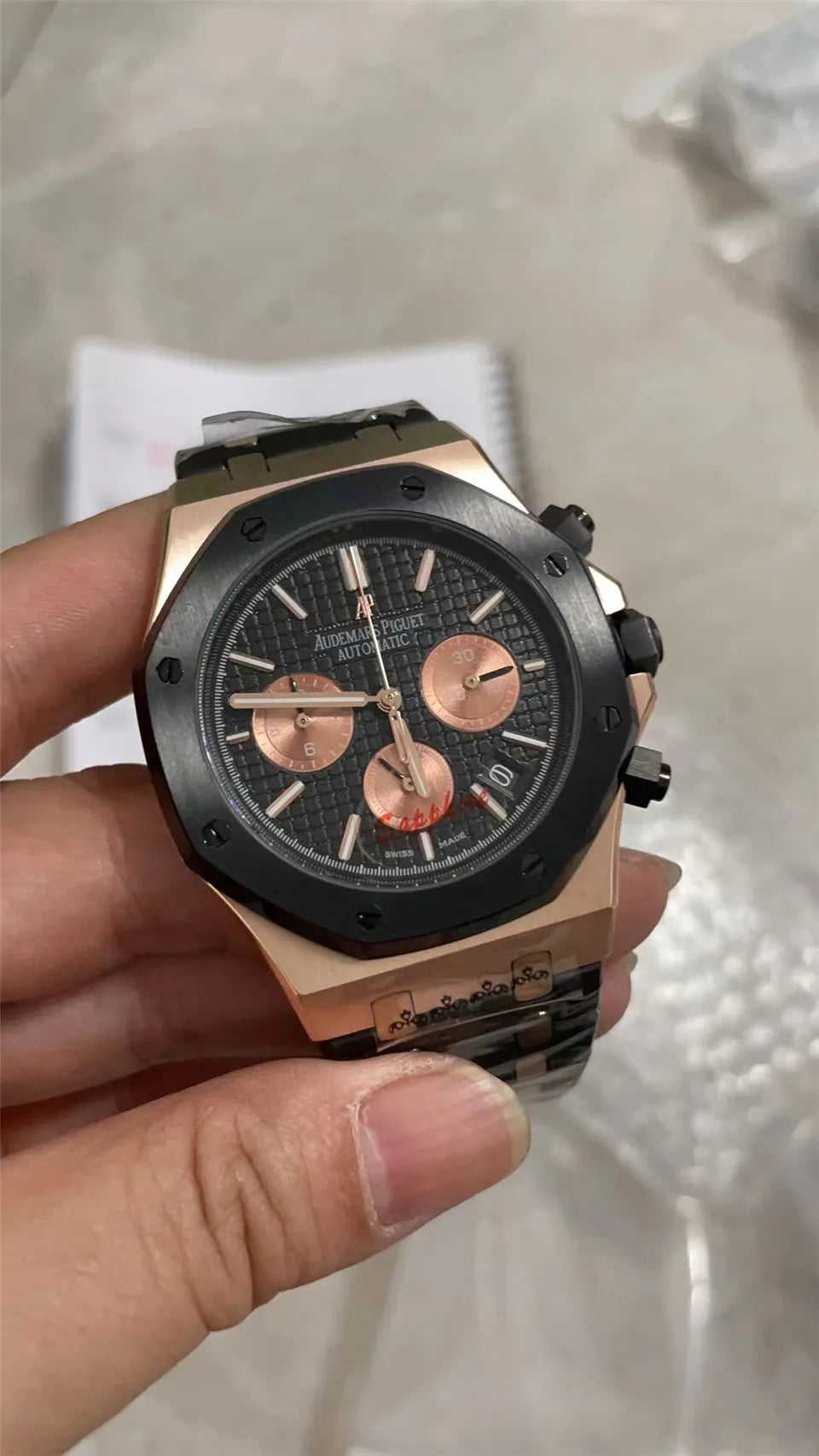 Men's 904L Stainless Steel Quartz Watch in 42mm watchcase Inspired By Audemarses Piguetes Heritage of Precision