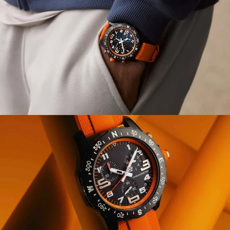 Luxury Men's Pro Avenger Chronograph Watch Automatic Date Multifunctional Three Eye Six Needle Business Sports Wrist Timepiece