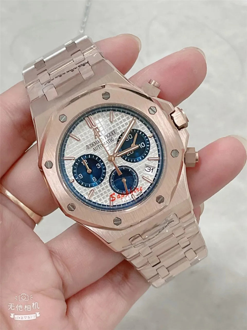 Men's 904L Stainless Steel Quartz Watch in 42mm watchcase Inspired By Audemarses Piguetes Heritage of Precision