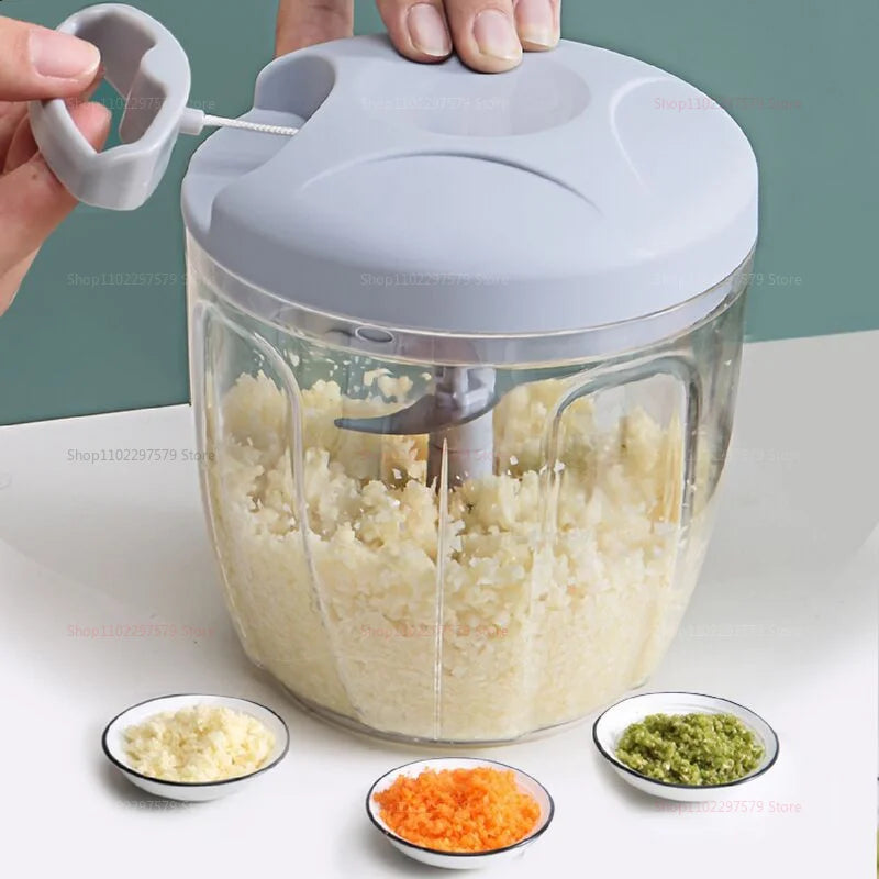 Manual Garlic Chopper Meat Mincer Hand Pull Press Crusher Multifunctional Vegetable Chili Onion Cutter Kitchen Accessories