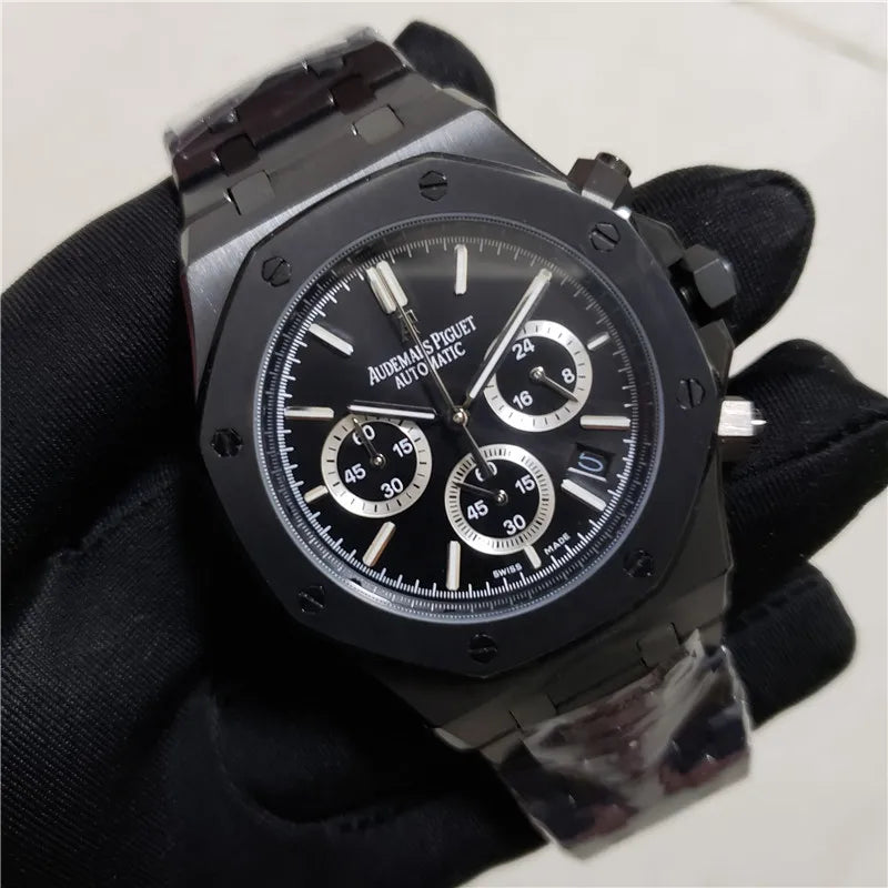 Men's 904L Stainless Steel Quartz Watch in 42mm watchcase Inspired By Audemarses Piguetes Heritage of Precision
