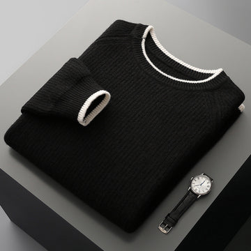 New Round Neck Double-strand Thickened Sweater For Men
