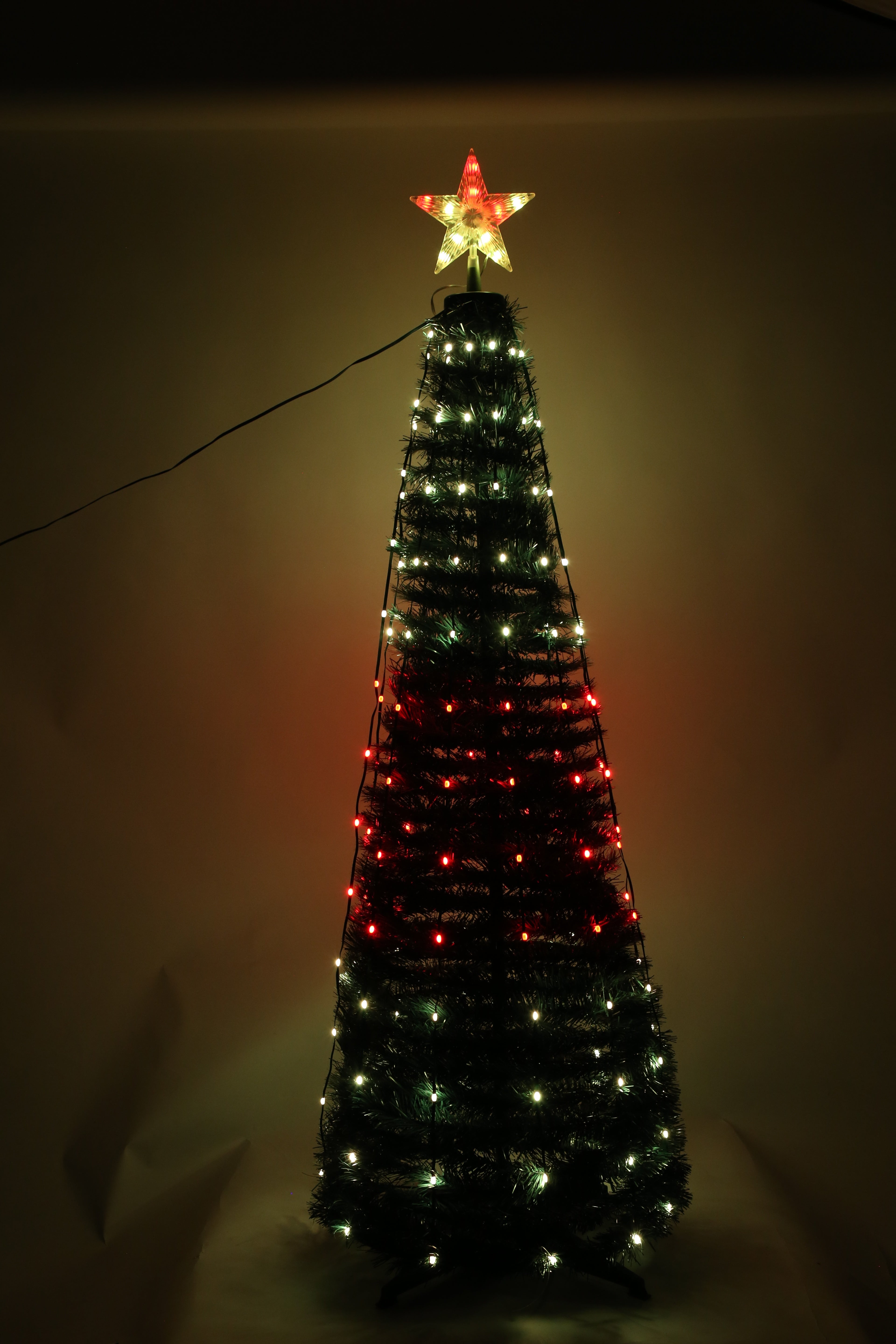 4.9FT S-5.9FT L Options -- 1Pc Collapsible Christmas Tree Light With Remote App Control IP65 Waterproof Customized Multi-Color Mode Timer Setting Work With Alexa Google