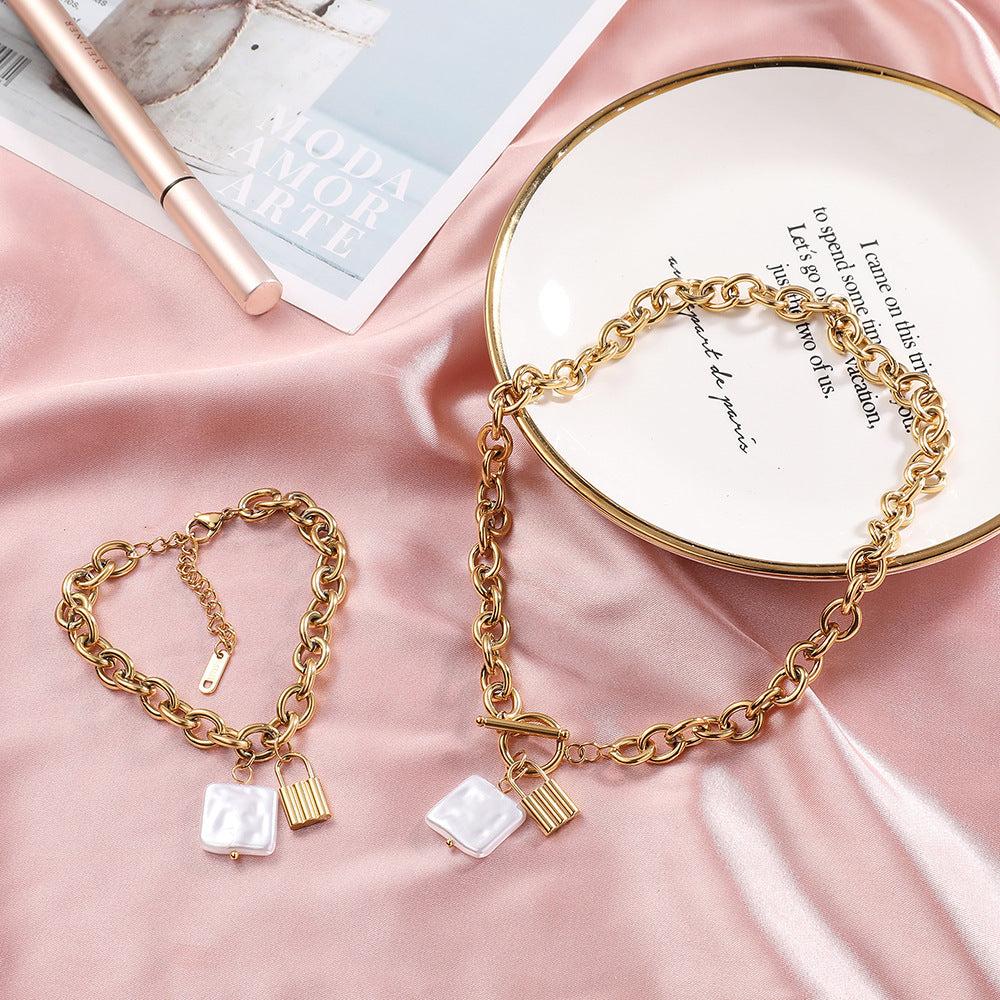 Oval Broadband Mesh Belt Women's Watch Set