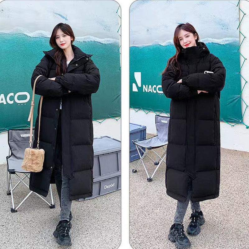 Men And Women Couple Extended Over-the-knee Winter Thickened White Duck Down Coat