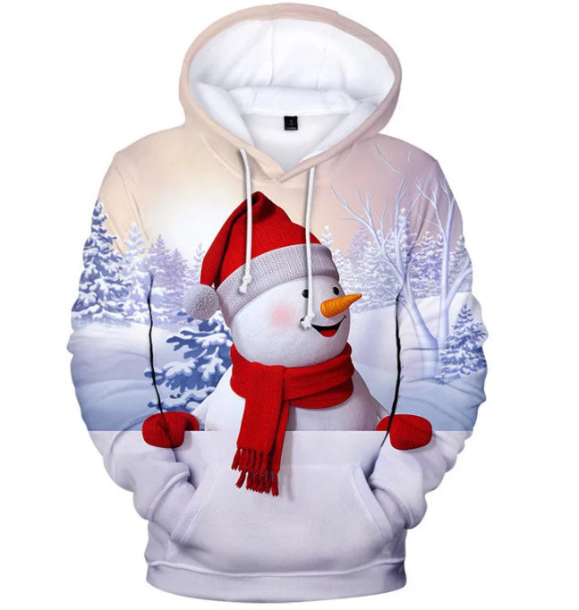 Men's And Women's Fashion Christmas Printed Hoodie
