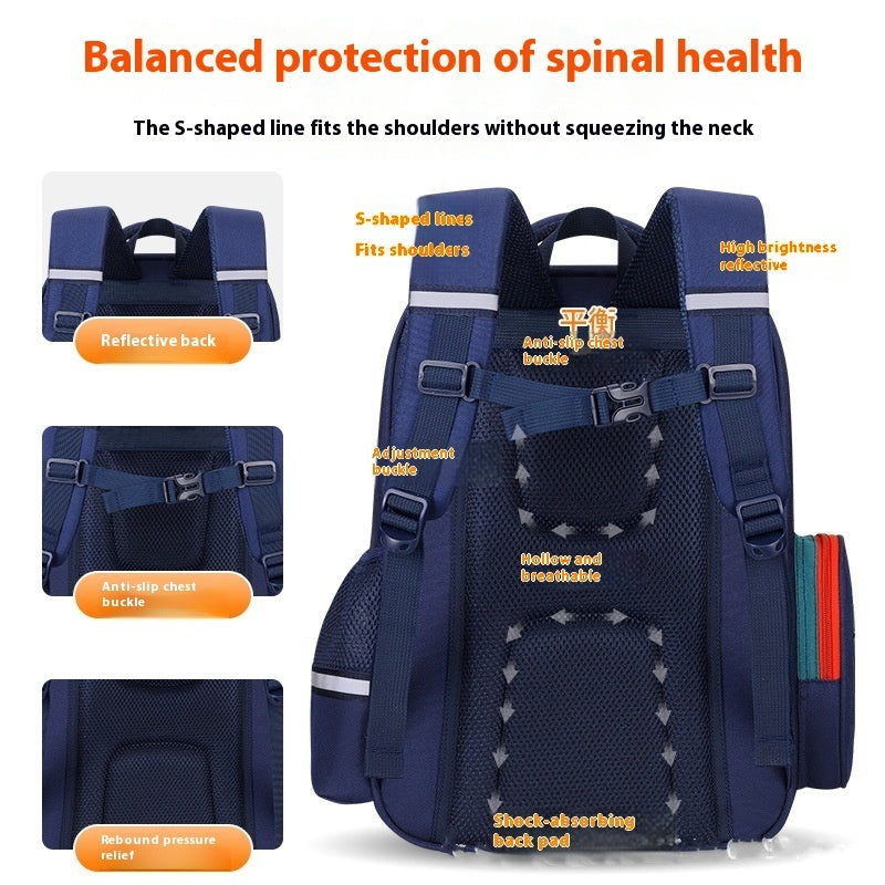 Primary School Student Schoolbag Waterproof Portable Burden Alleviation Backpack