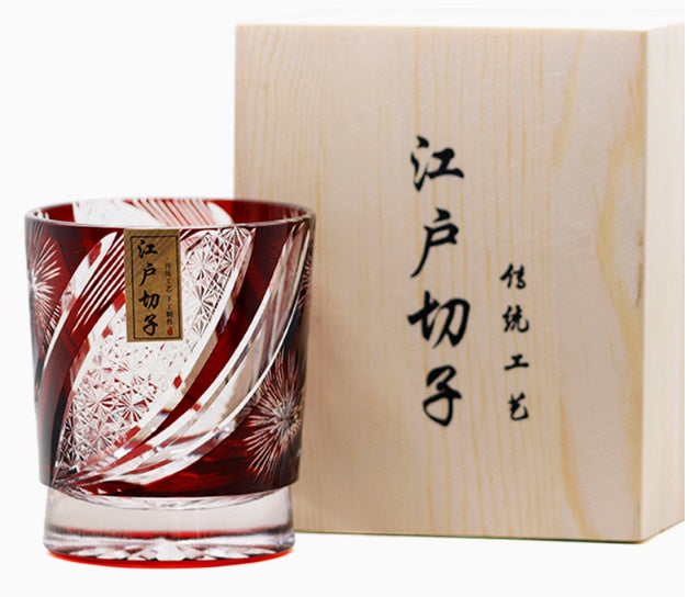 Jinzhi Japanese-style Jianghu Crystal Glass Rewell Cup Hand Carved Whiskey Shot Glass Retro