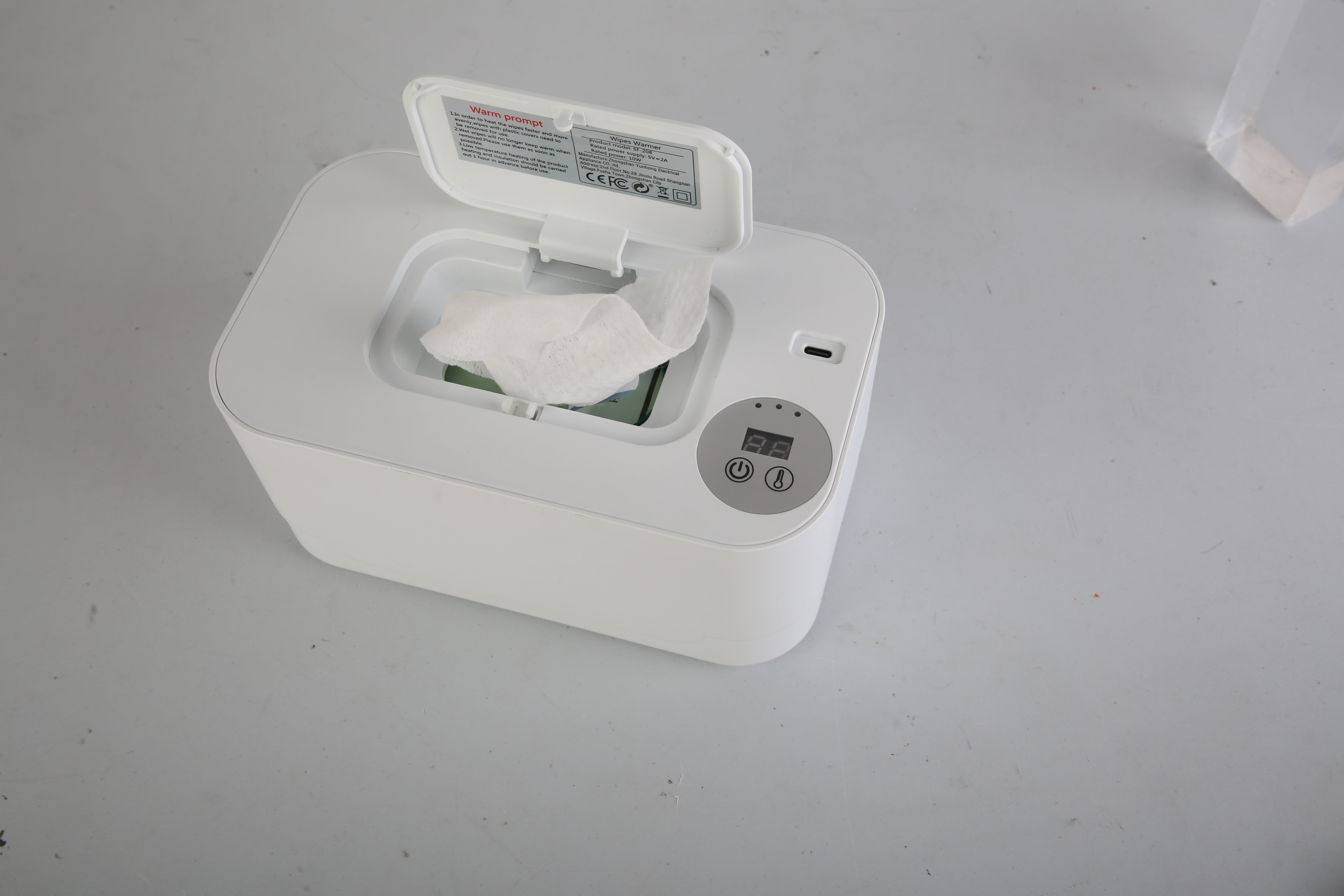 1Pc Baby Wipe Warmer With 3 Temperature Settings Type C Powered Baby Wet Wipes Dispenser With Night Light Large Capacity Diaper Wipe Warmer For Baby