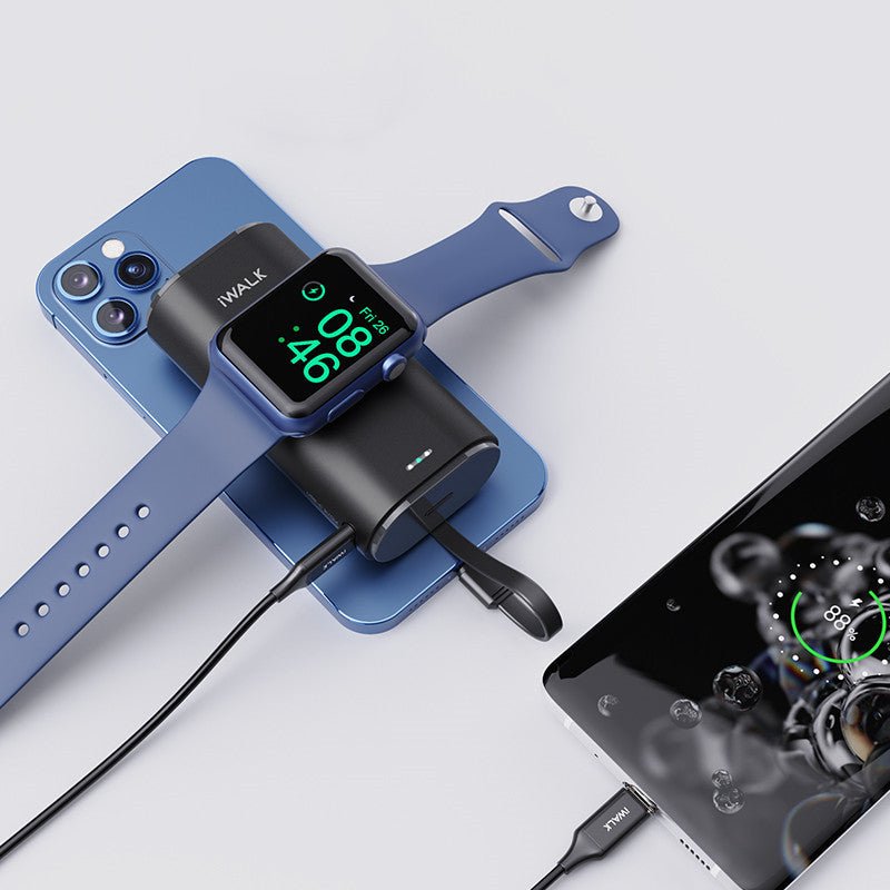 Portable Magnetic Wireless Charging Mobile Power Supply With Cable