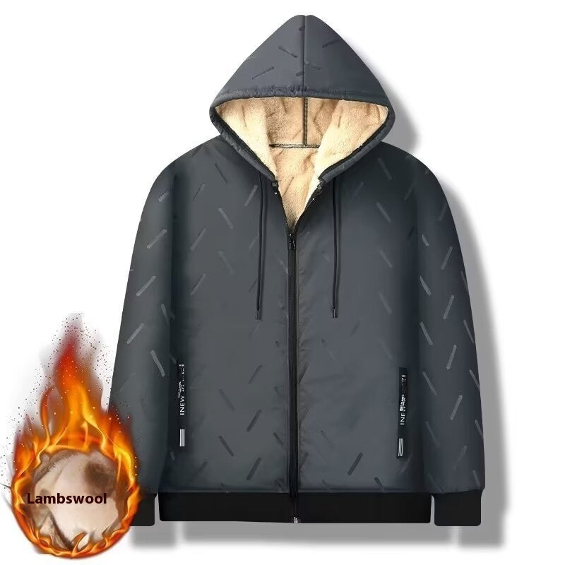 Winter Lambskin Hooded Cotton Solid Color Coat