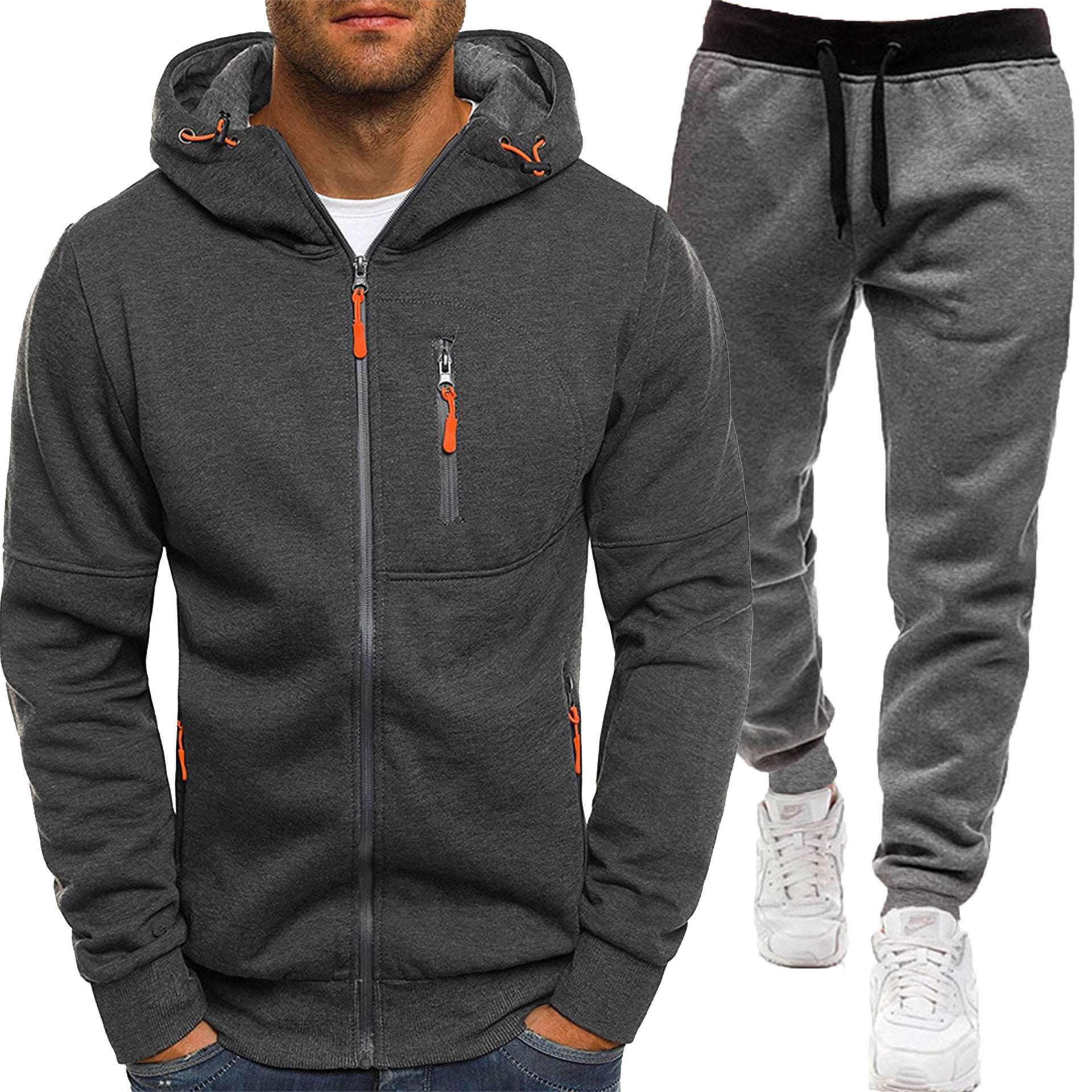 Men's Sport Suit Zipper Cardigan Two-piece Set