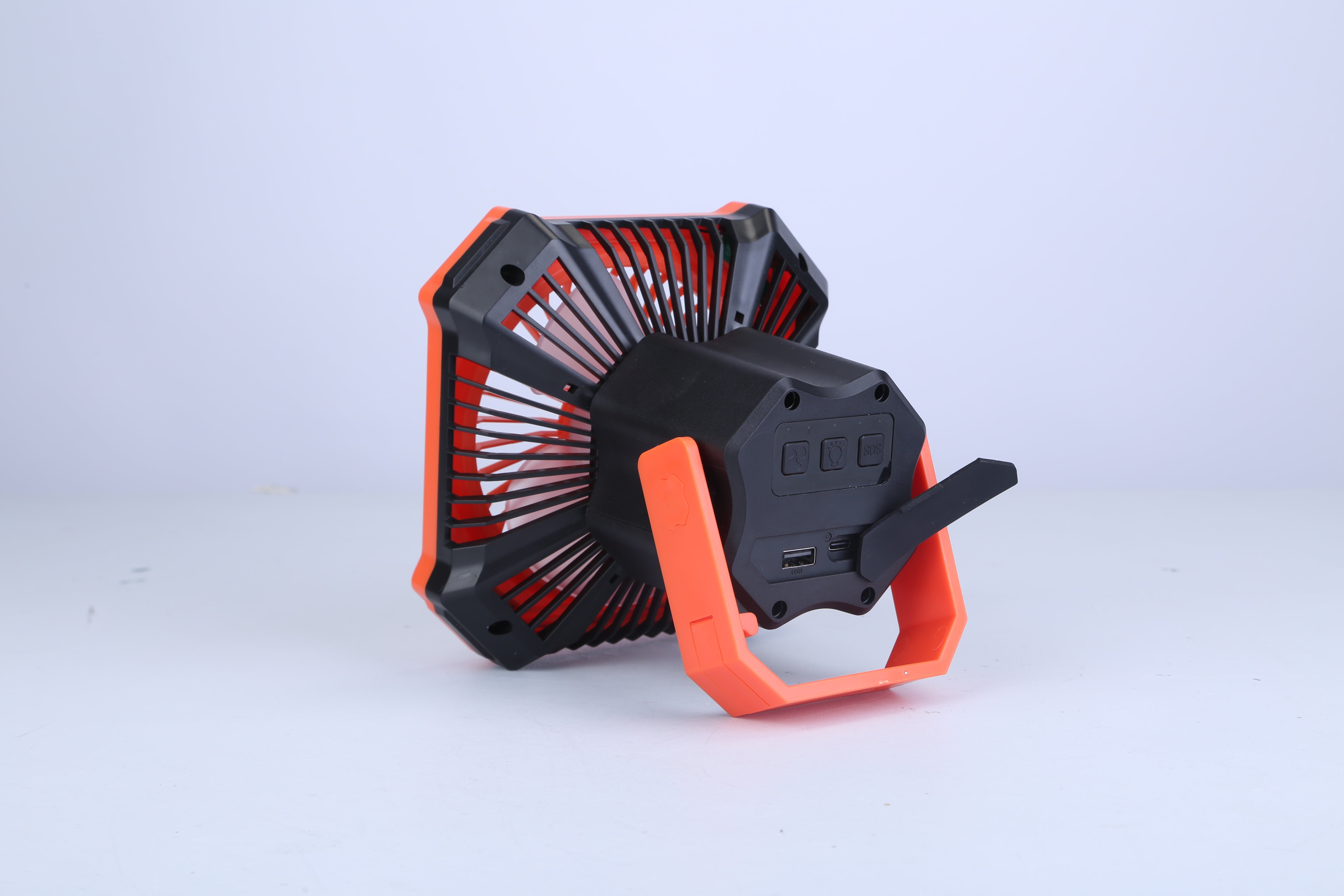 Portable Camping Lantern Fan Battery Powered Hanging Fan USB Rechargeable Tent Fan With 4 Light Modes 3 Wind Modes Emergency Power Bank Remote Control Hanging Hook