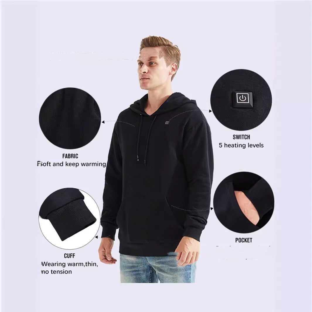 Hooded Heating Sweater Men's Outdoor Stretch Casual