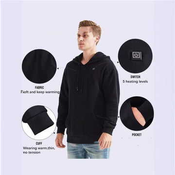 Hooded Heating Sweater Men's Outdoor Stretch Casual