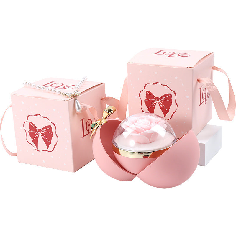 Spherical Bowknot Magnetic Necklace Jewelry Box