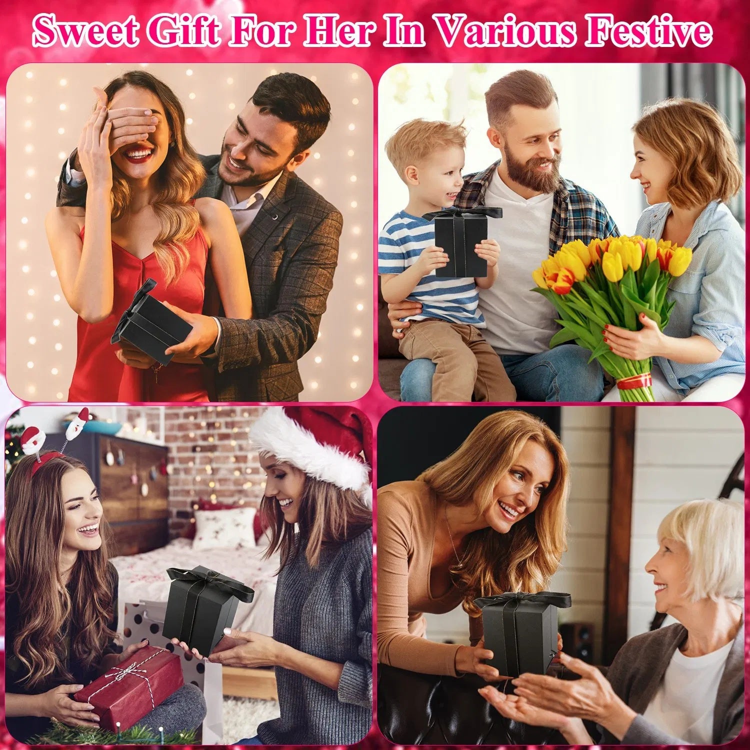 Preserved Red Real Rose With Heart Necklace Eternal Flowers Rose With Golden Necklace Gifts For Women Mom Wife Girlfriend Grandma On Valentine Mother Day Christmas Anniversary