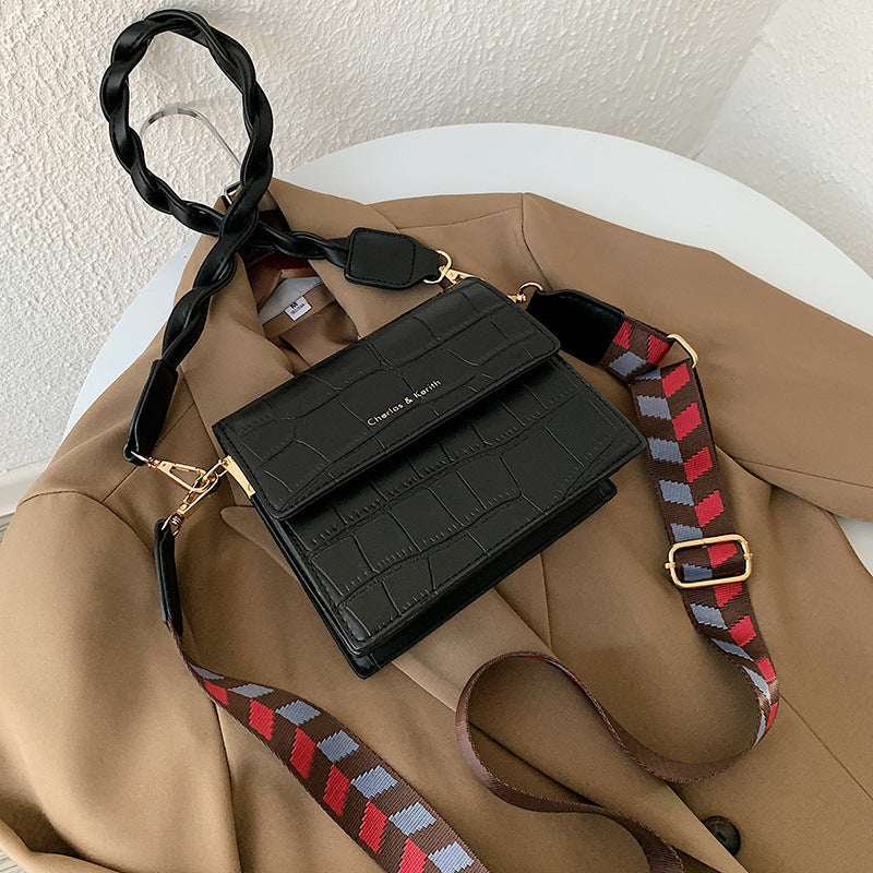 Texture Small Bag Stone Grain Small Square Bag Crossbody
