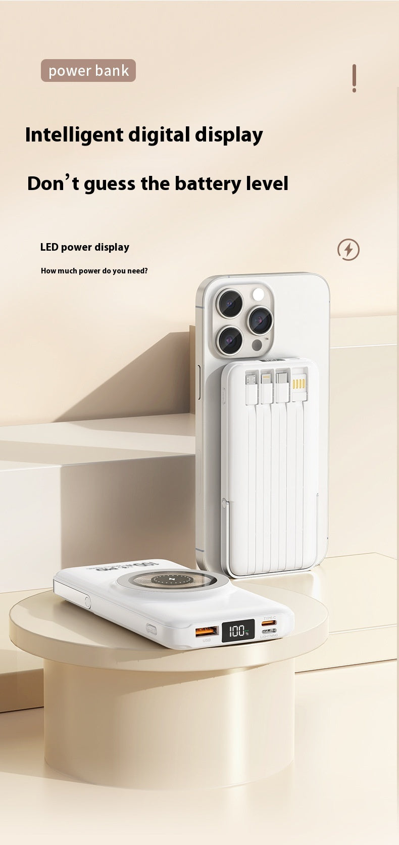 Shared Large Capacity With Cable 20000 MA Power Bank