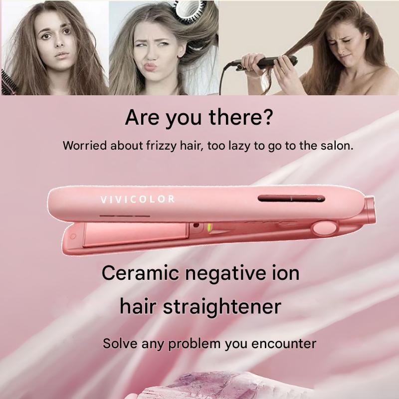Gentlemen's Bangs Two-in-one Straight Hair Curler With Ion Hair Care, Compact And Portable, Suitable For Dormitory Use