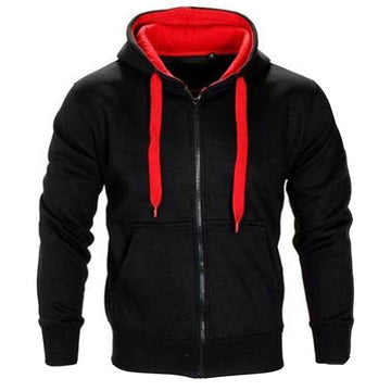 New Men's Casual Sweater Coat Sports Hooded Zipper Shirt