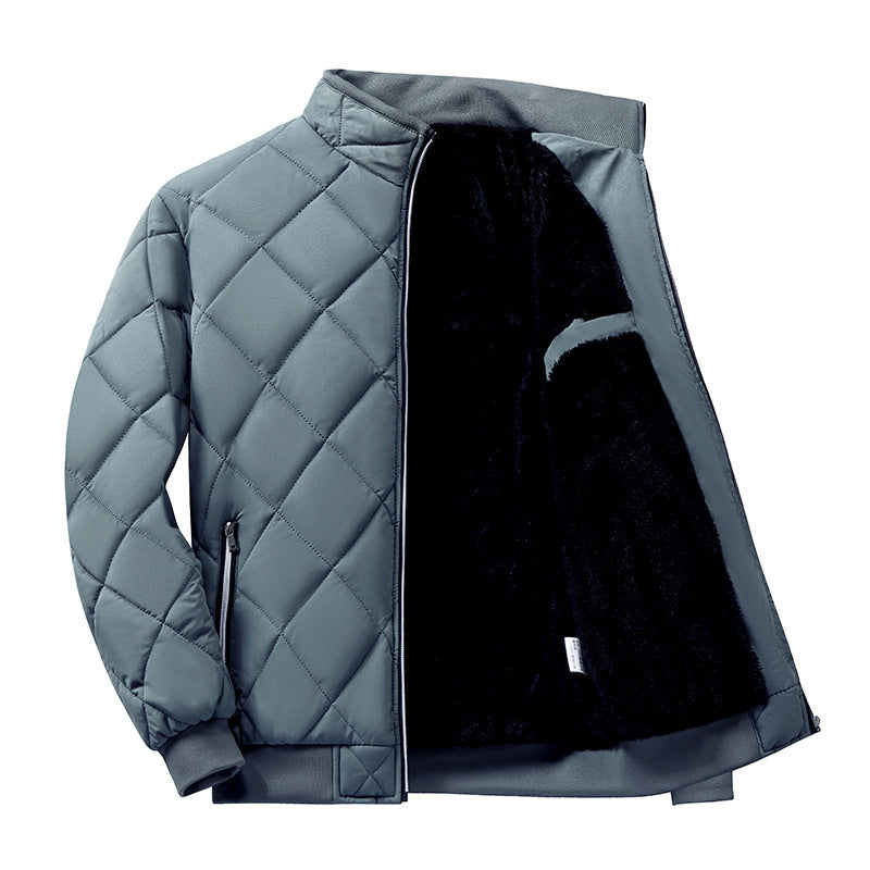 Stand Collar Men's Dad Trendy Warm-keeping Cotton Cotton-padded Jacket Bread Coat