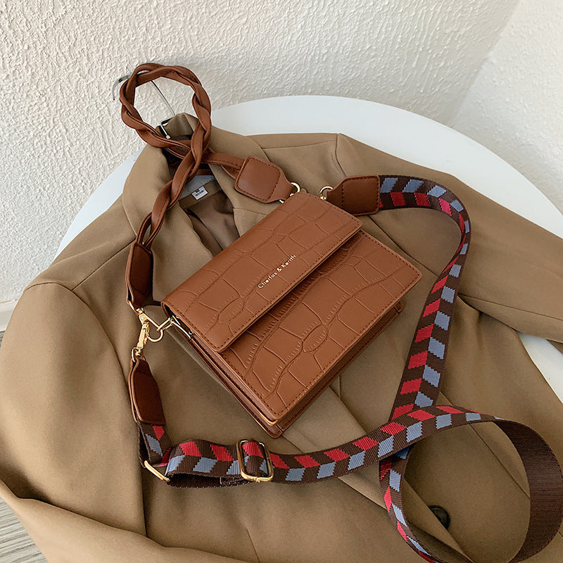 Texture Small Bag Stone Grain Small Square Bag Crossbody