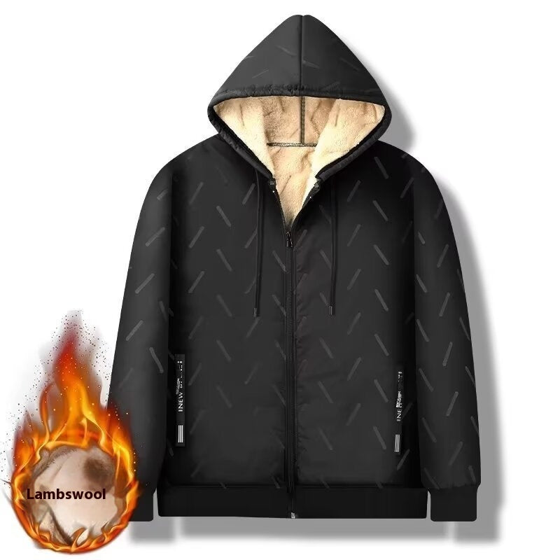 Winter Lambskin Hooded Cotton Solid Color Coat